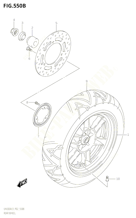 ROUE ARRIERE POUR SUZUKI BURGMAN 200 2019 POUR BURGMAN 200 UH200A L9 