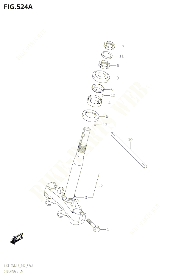 COLONNE DE DIRECTION POUR SUZUKI ADDRESS 110 2018 POUR ADDRESS 110 UK110NM L8 