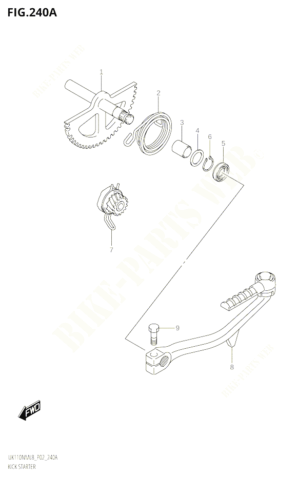 KICK POUR SUZUKI ADDRESS 110 2018 POUR ADDRESS 110 UK110NM L8 