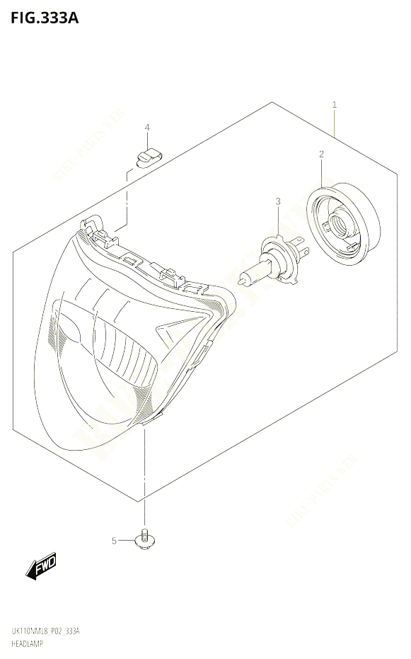 PHARE POUR SUZUKI ADDRESS 110 2018 POUR ADDRESS 110 UK110NM L8 