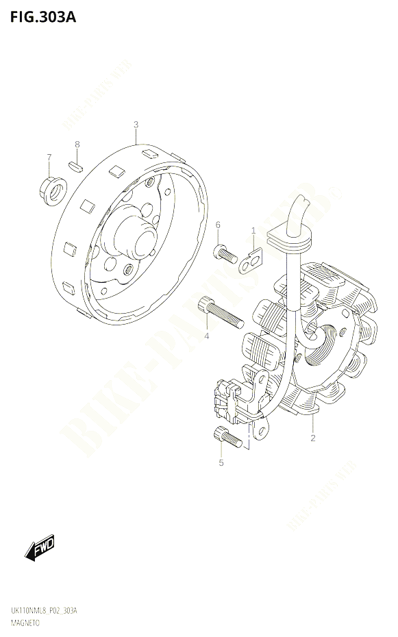 ALLUMAGE ROTOR STATOR POUR SUZUKI ADDRESS 110 2018 POUR ADDRESS 110 UK110NM L8 