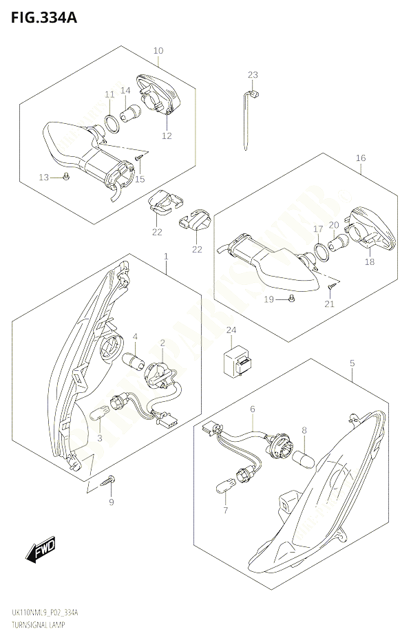 CLIGNOTANTS POUR SUZUKI ADDRESS 110 2019 POUR ADDRESS 110 UK110NM L9 