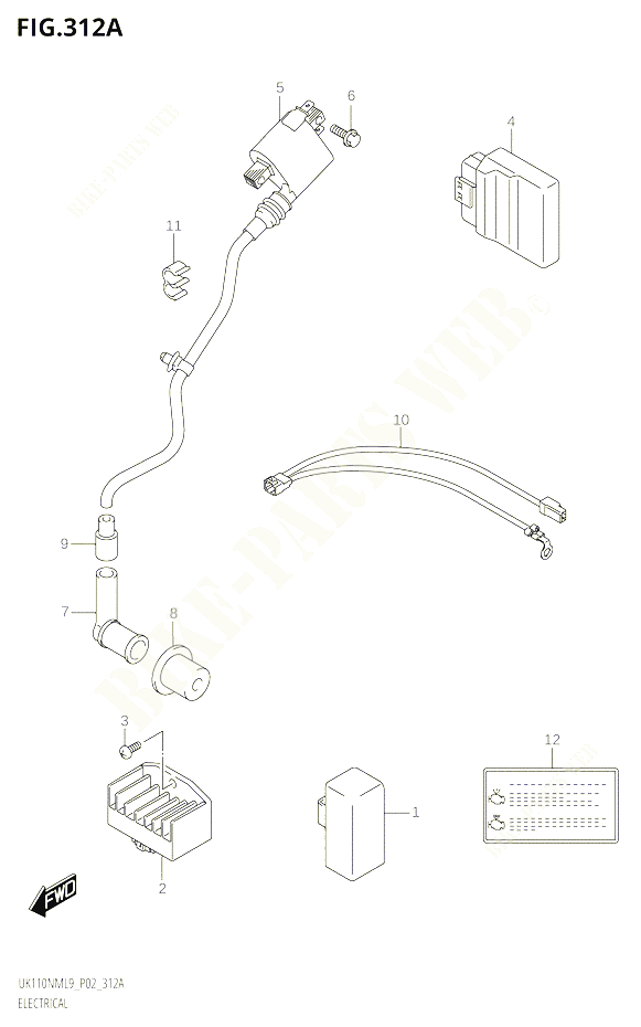 PARTIE ELECTRIQUE POUR SUZUKI ADDRESS 110 2019 POUR ADDRESS 110 UK110NM L9 