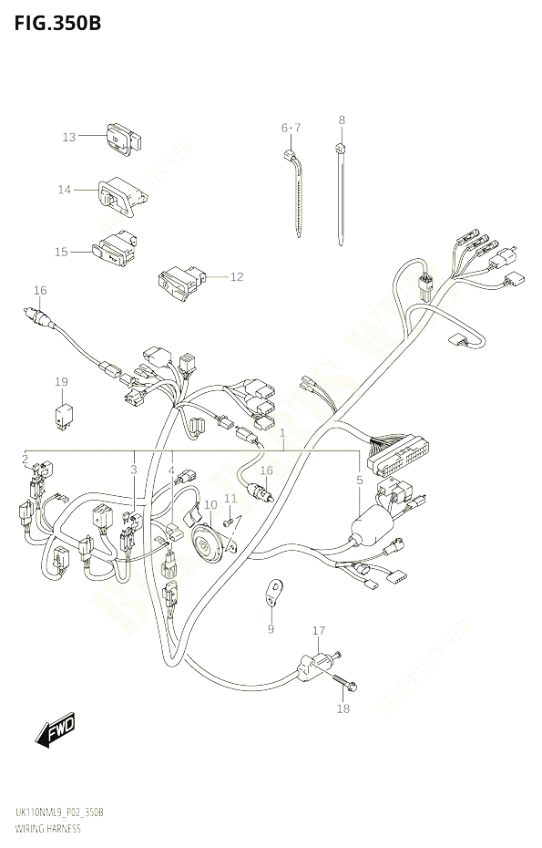 FAISCEAU ELECTRIQUE9 POUR SUZUKI ADDRESS 110 2019 POUR ADDRESS 110 UK110NM L9 