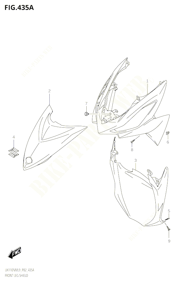 CARENAGES AVANT POUR SUZUKI ADDRESS 110 2019 POUR ADDRESS 110 UK110NM L9 