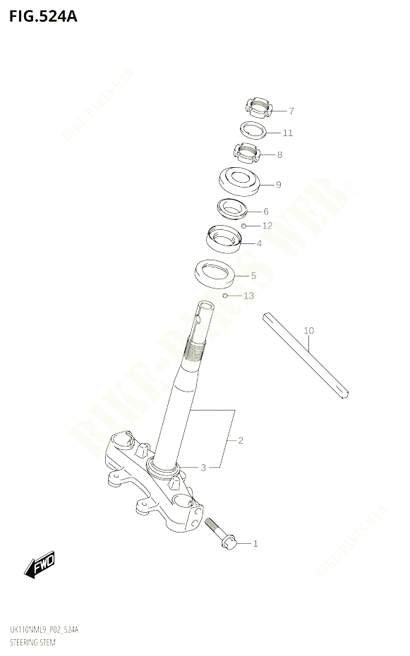 COLONNE DE DIRECTION POUR SUZUKI ADDRESS 110 2019 POUR ADDRESS 110 UK110NM L9 