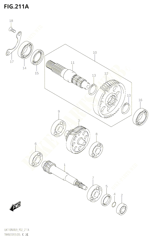 TRANSMISSION FINALE POUR SUZUKI ADDRESS 110 2019 POUR ADDRESS 110 UK110NM L9 