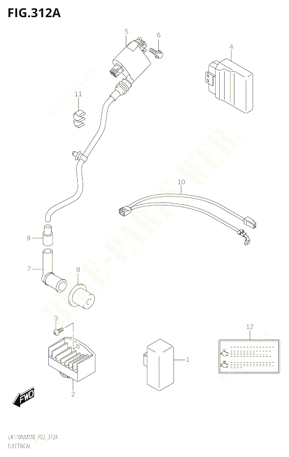 PARTIE ELECTRIQUE POUR SUZUKI ADDRESS 110 2020 POUR ADDRESS 110 UK110NM M0 