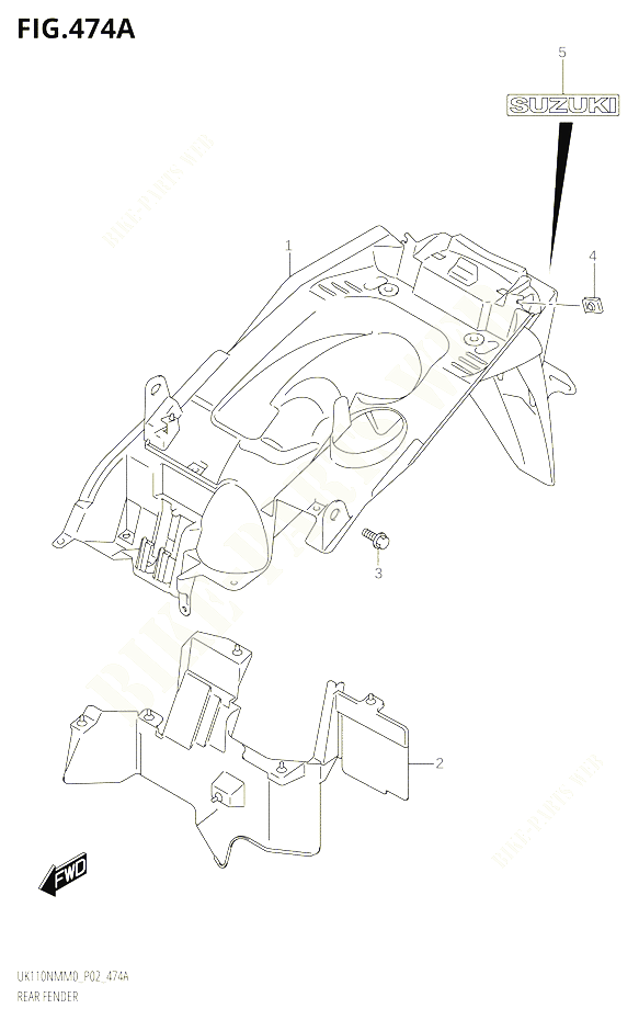 GARDE BOUE ARRIERE POUR SUZUKI ADDRESS 110 2020 POUR ADDRESS 110 UK110NM M0 