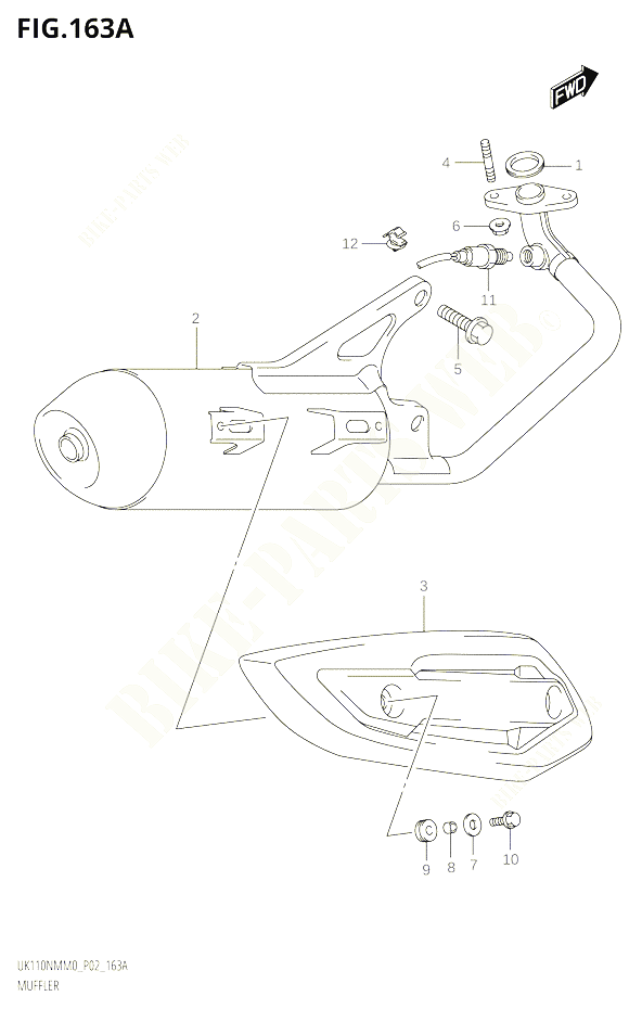 SILENCIEUX POUR SUZUKI ADDRESS 110 2020 POUR ADDRESS 110 UK110NM M0 