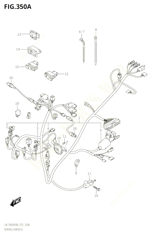 FAISCEAU ELECTRIQUE110NMM0 P02 POUR SUZUKI ADDRESS 110 2020 POUR ADDRESS 110 UK110NM M0 