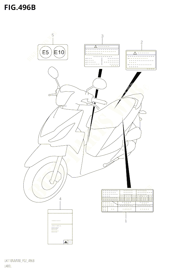 ETIQUETTE UK110NMM0 P19 POUR SUZUKI ADDRESS 110 2020 POUR ADDRESS 110 UK110NM M0 