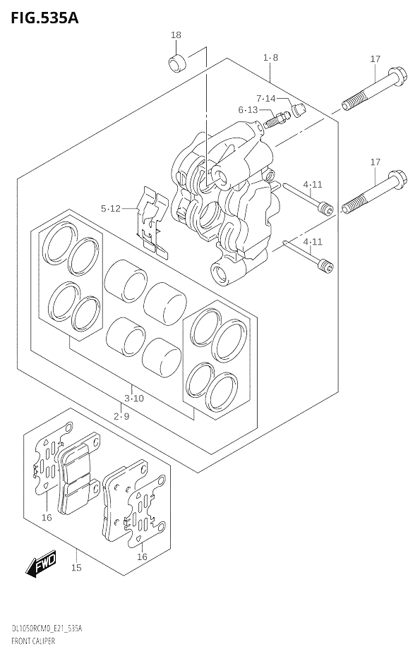 ETRIER DE FREIN AVANT POUR V STROM 1050DL1050RQ M0 2020