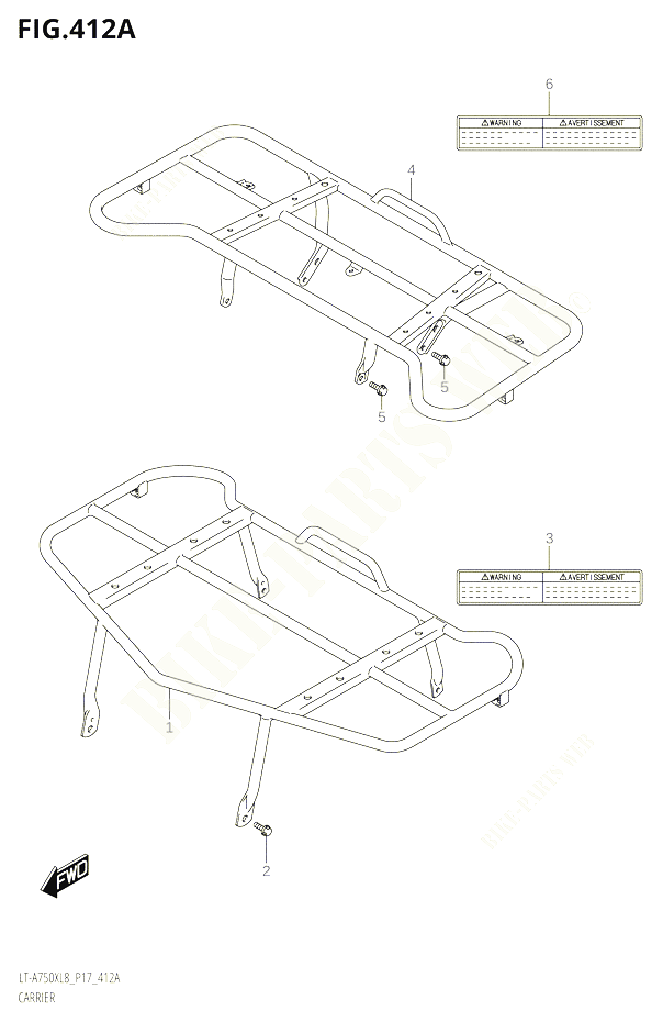 PORTE PAQUET POUR SUZUKI KINGQUAD 750 2018 POUR KINGQUAD 750 AXI 4WD LT A750X L8 