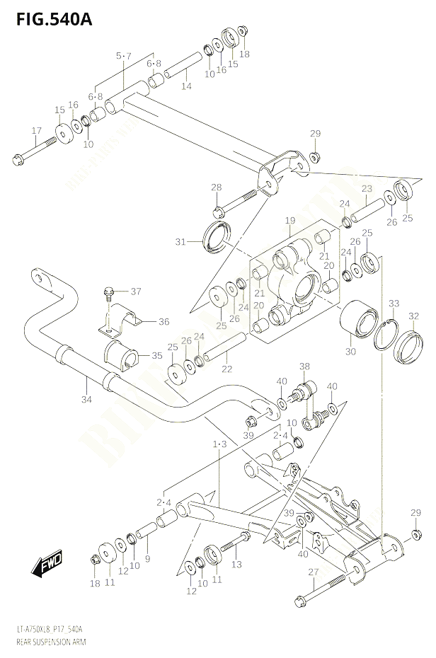 BRAS SUSPENSION ARRIERE POUR SUZUKI KINGQUAD 750 2018 POUR KINGQUAD 750 AXI 4WD LT A750X L8 