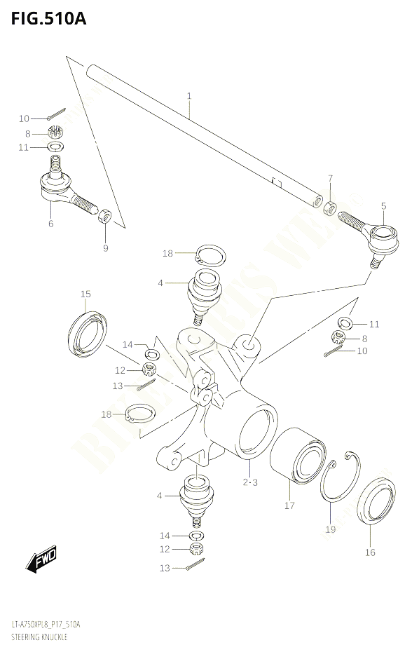 BIELLETTE DE DIRECTION MOYEU POUR SUZUKI KINGQUAD 750 2018 POUR KINGQUAD 750 AXI 4WD LT A750XP L8 