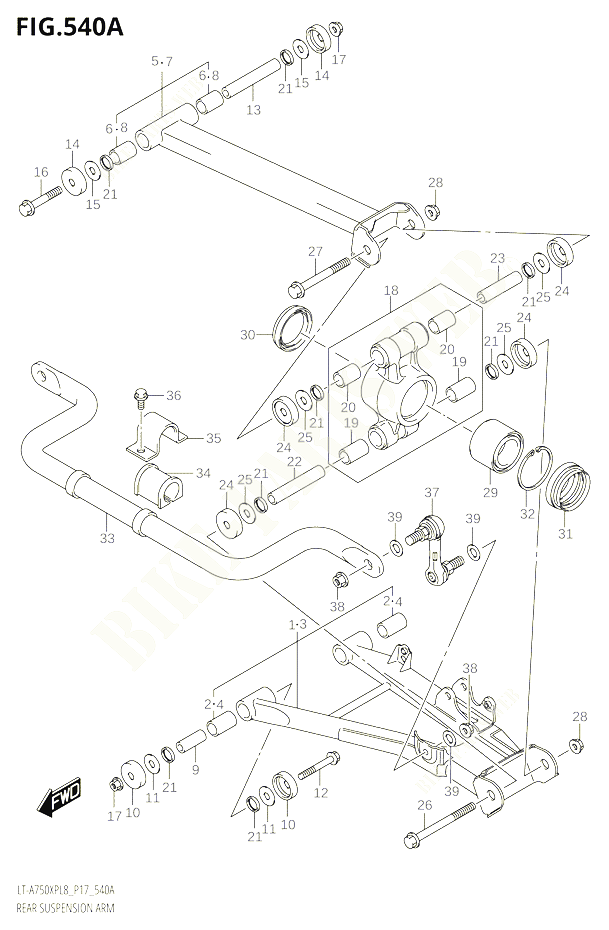 BRAS SUSPENSION ARRIERE POUR SUZUKI KINGQUAD 750 2018 POUR KINGQUAD 750 AXI 4WD LT A750XP L8 