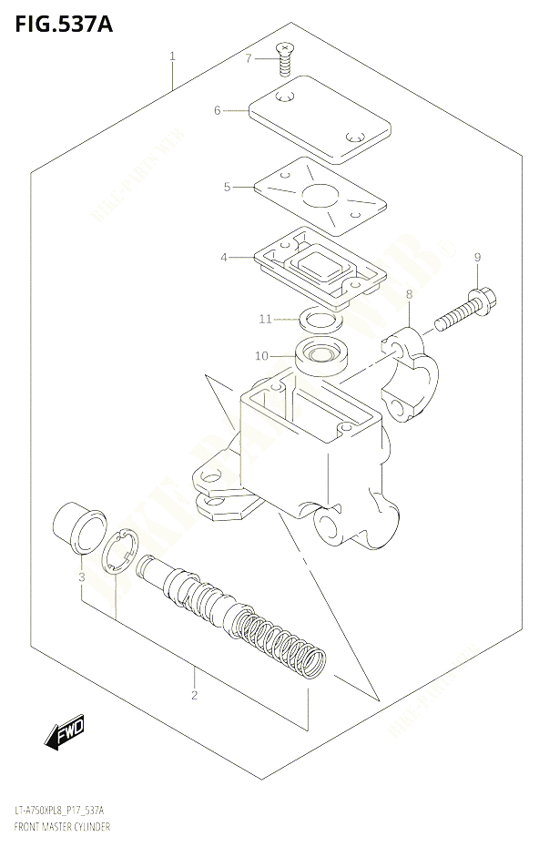 MAITRE CYLINDRE AVANT POUR SUZUKI KINGQUAD 750 2018 POUR KINGQUAD 750 AXI 4WD LT A750XP L8 
