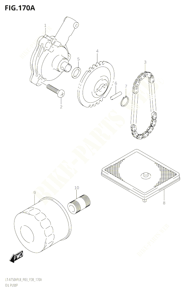 POMPE A HUILE POUR SUZUKI KINGQUAD 750 2018 POUR KINGQUAD 750 AXI 4WD LT A750XPB L8 
