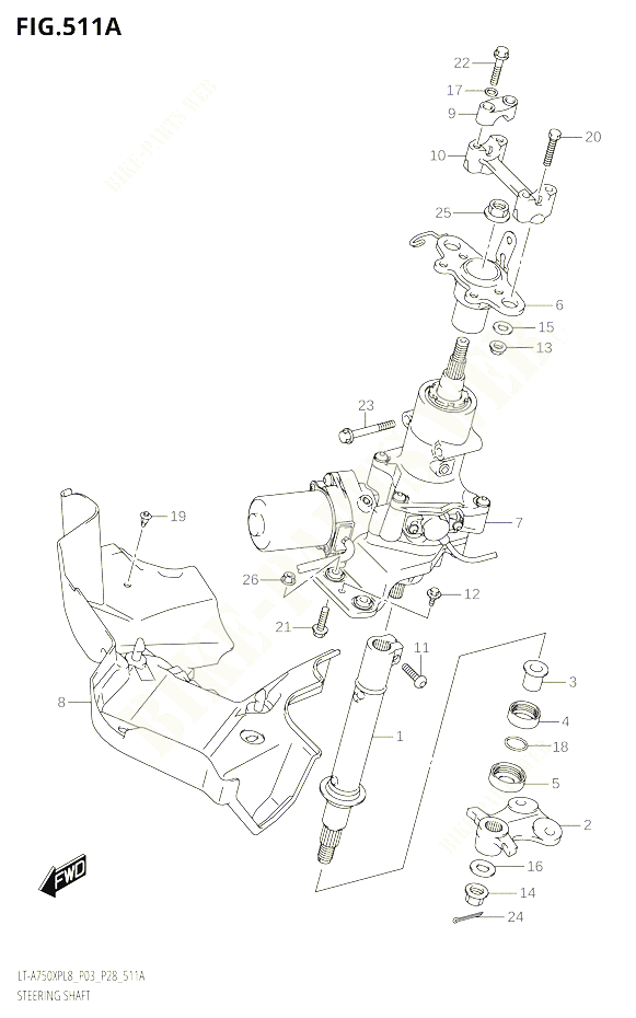 COLONNE DE DIRECTION POUR SUZUKI KINGQUAD 750 2018 POUR KINGQUAD 750 AXI 4WD LT A750XPB L8 