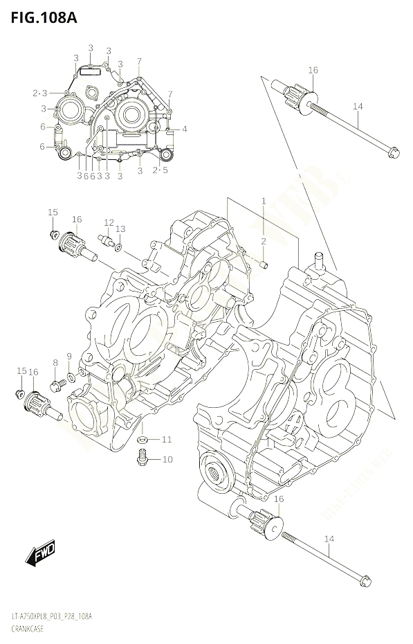 CARTERS MOTEUR POUR SUZUKI KINGQUAD 750 2018 POUR KINGQUAD 750 AXI 4WD LT A750XPB L8 