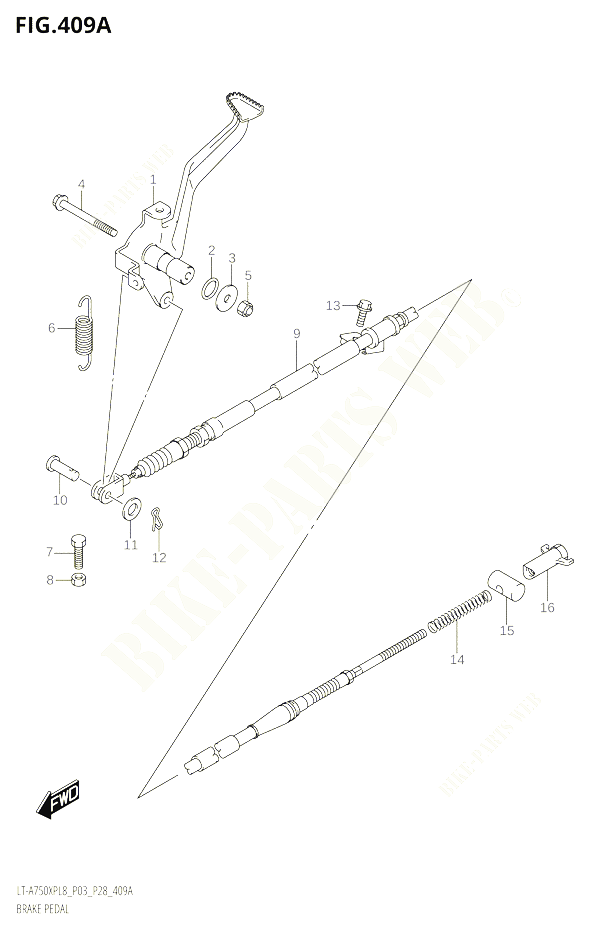 PEDALE DE FREIN POUR SUZUKI KINGQUAD 750 2018 POUR KINGQUAD 750 AXI 4WD LT A750XPB L8 
