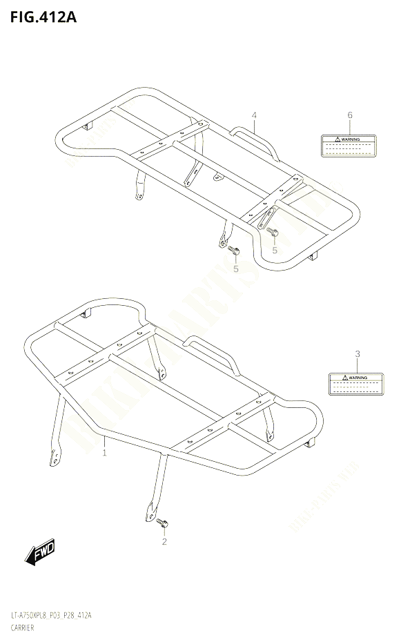 PORTE PAQUET750XPL8P03 POUR SUZUKI KINGQUAD 750 2018 POUR KINGQUAD 750 AXI 4WD LT A750XPB L8 