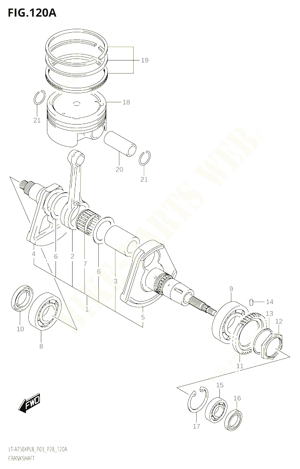 VILEBREQUIN POUR SUZUKI KINGQUAD 750 2018 POUR KINGQUAD 750 AXI 4WD LT A750XPB L8 