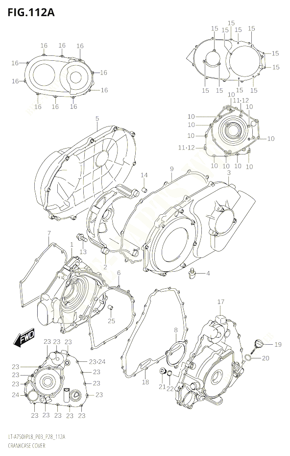 COUVERCLES DE CARTERS POUR SUZUKI KINGQUAD 750 2018 POUR KINGQUAD 750 AXI 4WD LT A750XPB L8 