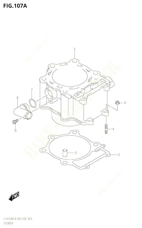CYLINDRE POUR SUZUKI KINGQUAD 750 2018 POUR KINGQUAD 750 AXI 4WD LT A750XPB L8 