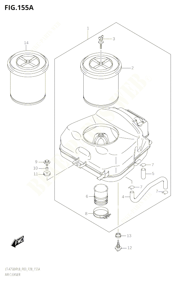 FILTRE A AIR POUR SUZUKI KINGQUAD 750 2018 POUR KINGQUAD 750 AXI 4WD LT A750XPB L8 