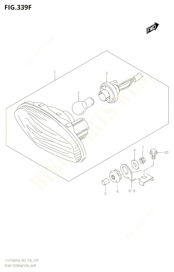 FEU ARRIERETION LAMP LT A750XPBL8P33 POUR SUZUKI KINGQUAD 750 2018 POUR KINGQUAD 750 AXI 4WD LT A750XPB L8 