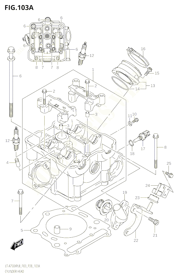 CULASSE POUR SUZUKI KINGQUAD 750 2018 POUR KINGQUAD 750 AXI 4WD LT A750XPB L8 
