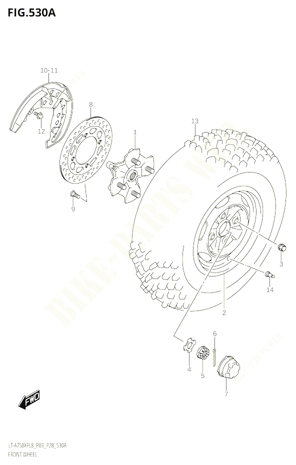 ROUE AVANT POUR SUZUKI KINGQUAD 750 2018 POUR KINGQUAD 750 AXI 4WD LT A750XPB L8 