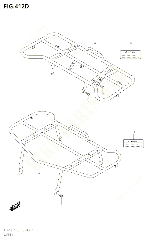 PORTE PAQUET750XPBL8P03 POUR SUZUKI KINGQUAD 750 2018 POUR KINGQUAD 750 AXI 4WD LT A750XPB L8 