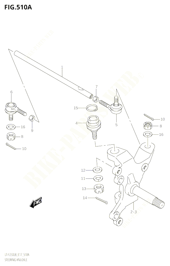 BIELLETTE DE DIRECTION MOYEU POUR SUZUKI OZARK 250 2018 POUR OZARK 250 LT F250 L8 