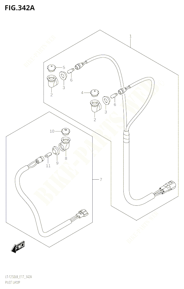 ENSEMBLE TEMOINS POUR SUZUKI OZARK 250 2018 POUR OZARK 250 LT F250 L8 