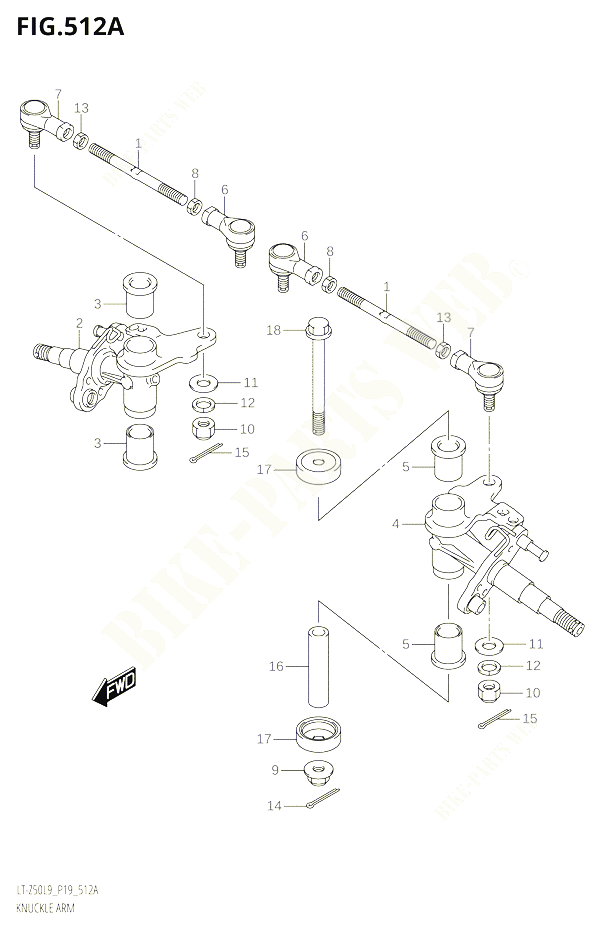 BIELLETTE DE DIRECTION MOYEU POUR SUZUKI QUADSPORT 50 2019 POUR QUADSPORT Z50 LT Z50 L9 