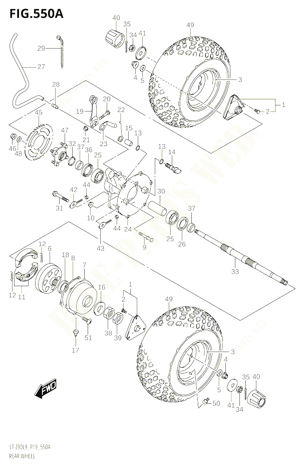 ROUE ARRIERE POUR SUZUKI QUADSPORT 90 2019 POUR QUADSPORT Z90 LT Z90 L9 