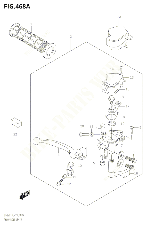 ENSEMBLE LEVIERS POIGNEES DROIT POUR SUZUKI QUADSPORT 90 2019 POUR QUADSPORT Z90 LT Z90 L9 