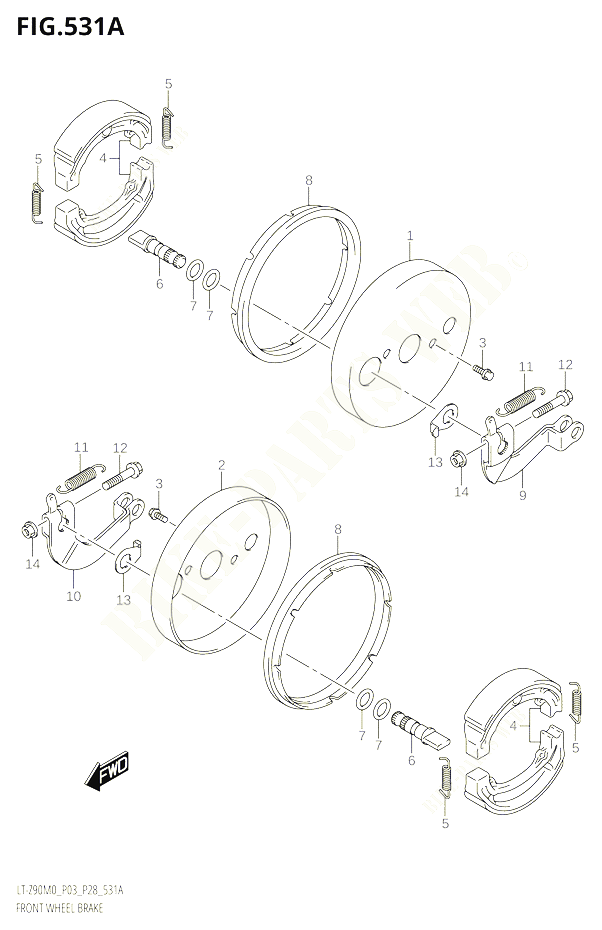 FREIN AVANT POUR SUZUKI QUADSPORT 90 2020 POUR QUADSPORT Z90 LT Z90 M0 