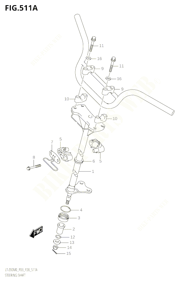 COLONNE DE DIRECTION POUR SUZUKI QUADSPORT 90 2020 POUR QUADSPORT Z90 LT Z90 M0 