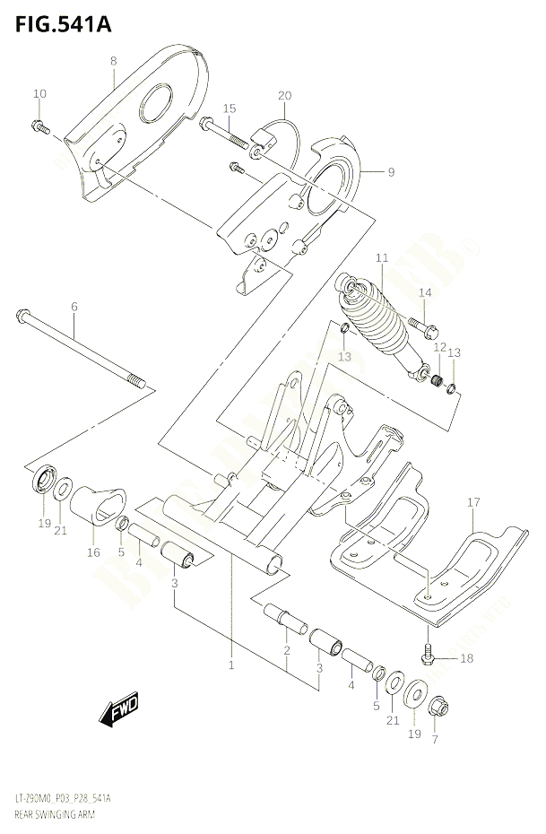BRAS OSCILLANT ARRIERE POUR SUZUKI QUADSPORT 90 2020 POUR QUADSPORT Z90 LT Z90 M0 