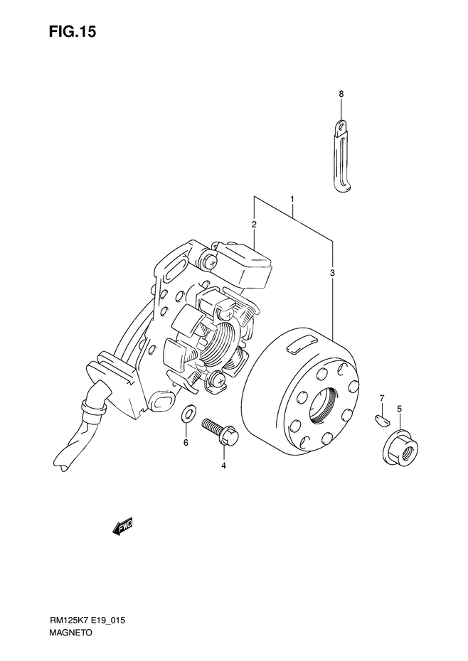 ALLUMAGE ROTOR STATOR POUR RM 125RM125K8 2008