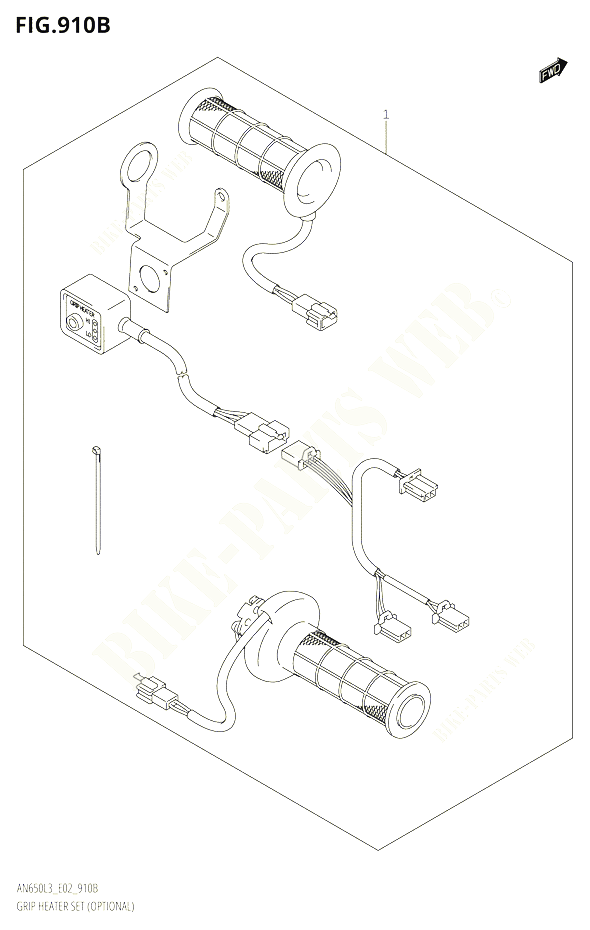 KIT POIGNEES CHAUFFANTES AN650L3E19 POUR SUZUKI BURGMAN 650 2013 POUR BURGMAN 650 EXECUTIVE AN650Z L3 