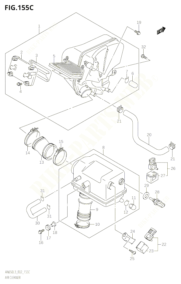 FILTRE A AIRAN650ZL3E02 POUR SUZUKI BURGMAN 650 2013 POUR BURGMAN 650 AN650 L3 