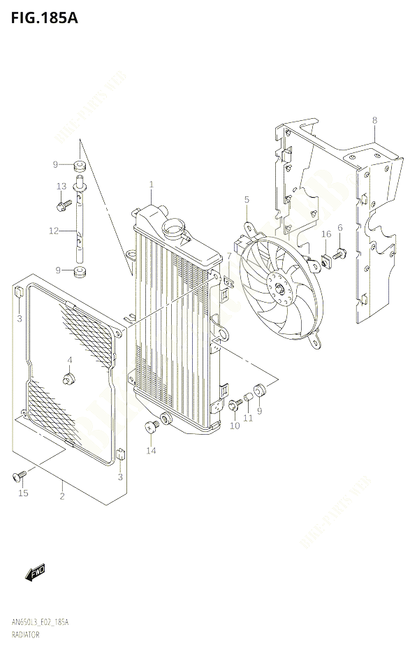 RADIATEUR POUR SUZUKI BURGMAN 650 2013 POUR BURGMAN 650 AN650 L3 