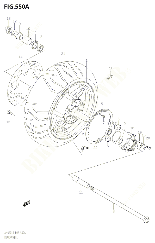 ROUE ARRIERE POUR SUZUKI BURGMAN 650 2013 POUR BURGMAN 650 AN650 L3 