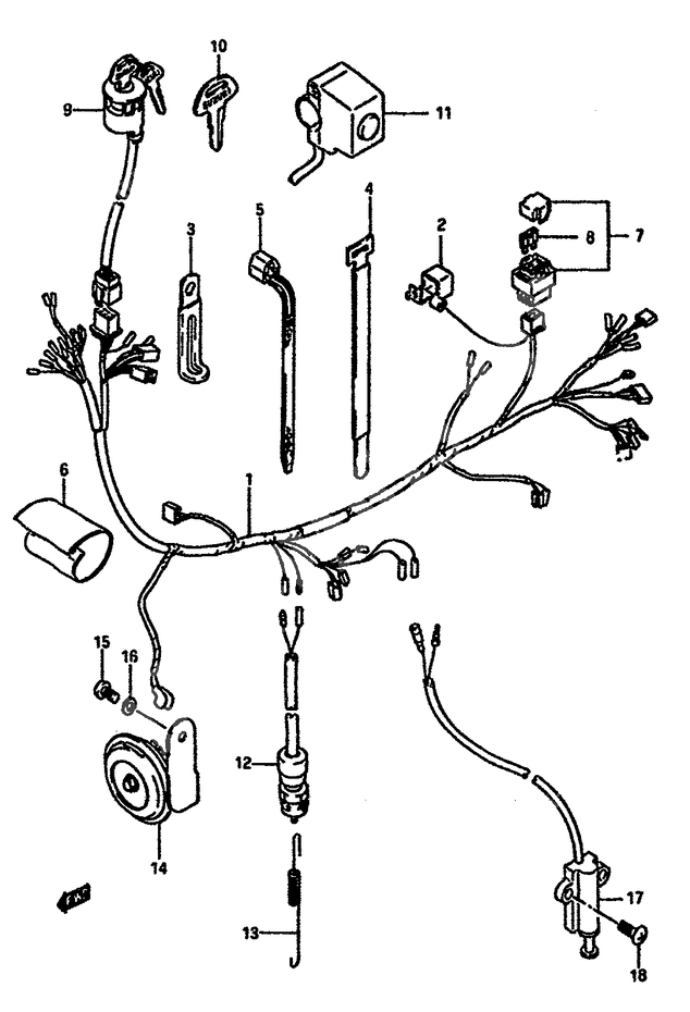 FAISCEAU ELECTRIQUE POUR DR 600 SDR600SH 1987