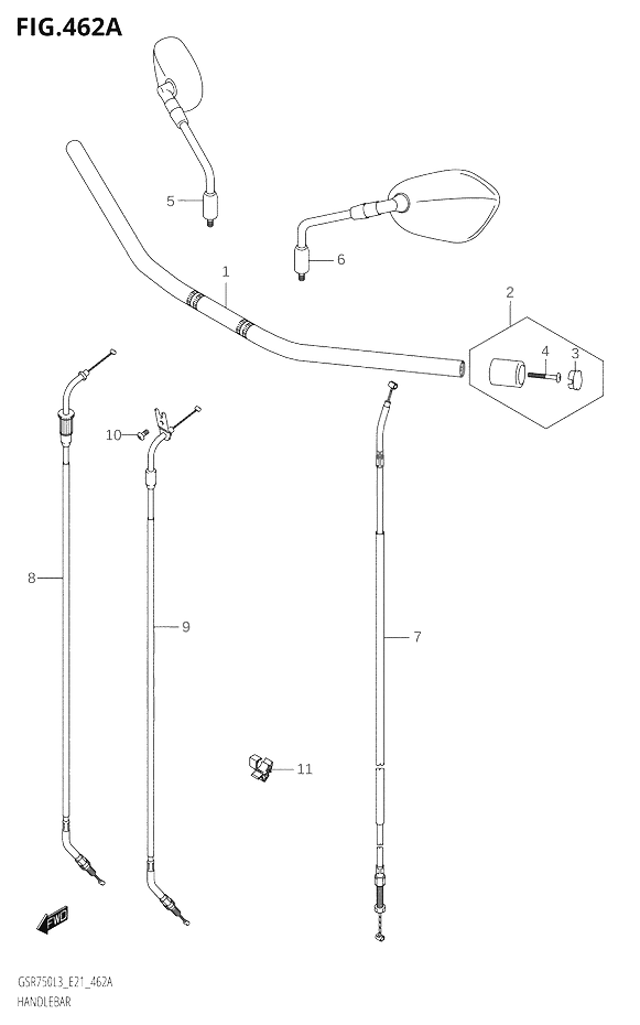 GUIDON POUR GSR 750 GSR750A L3 2013